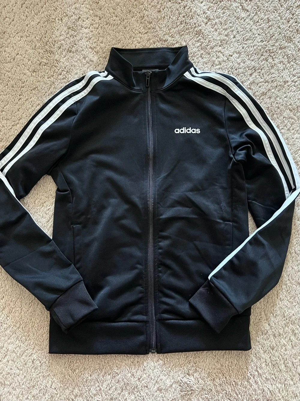 Adidas Kids Essentials 3-Stripe Track Jacket Black White Size XS